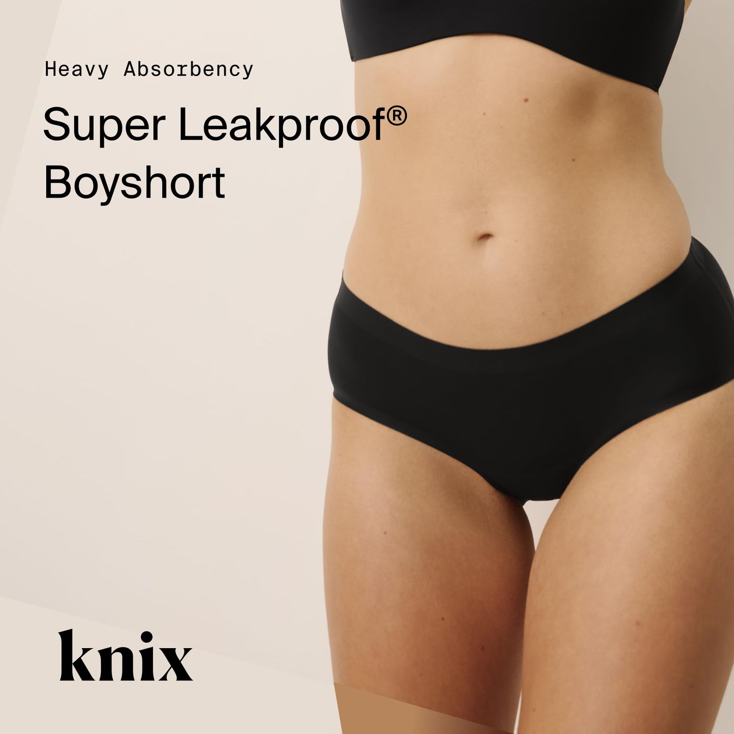 KNIX Women Leakproof Period Underwear Boyshort – Heavy Flow Protection, Absorbs 4–7 Super Tampons