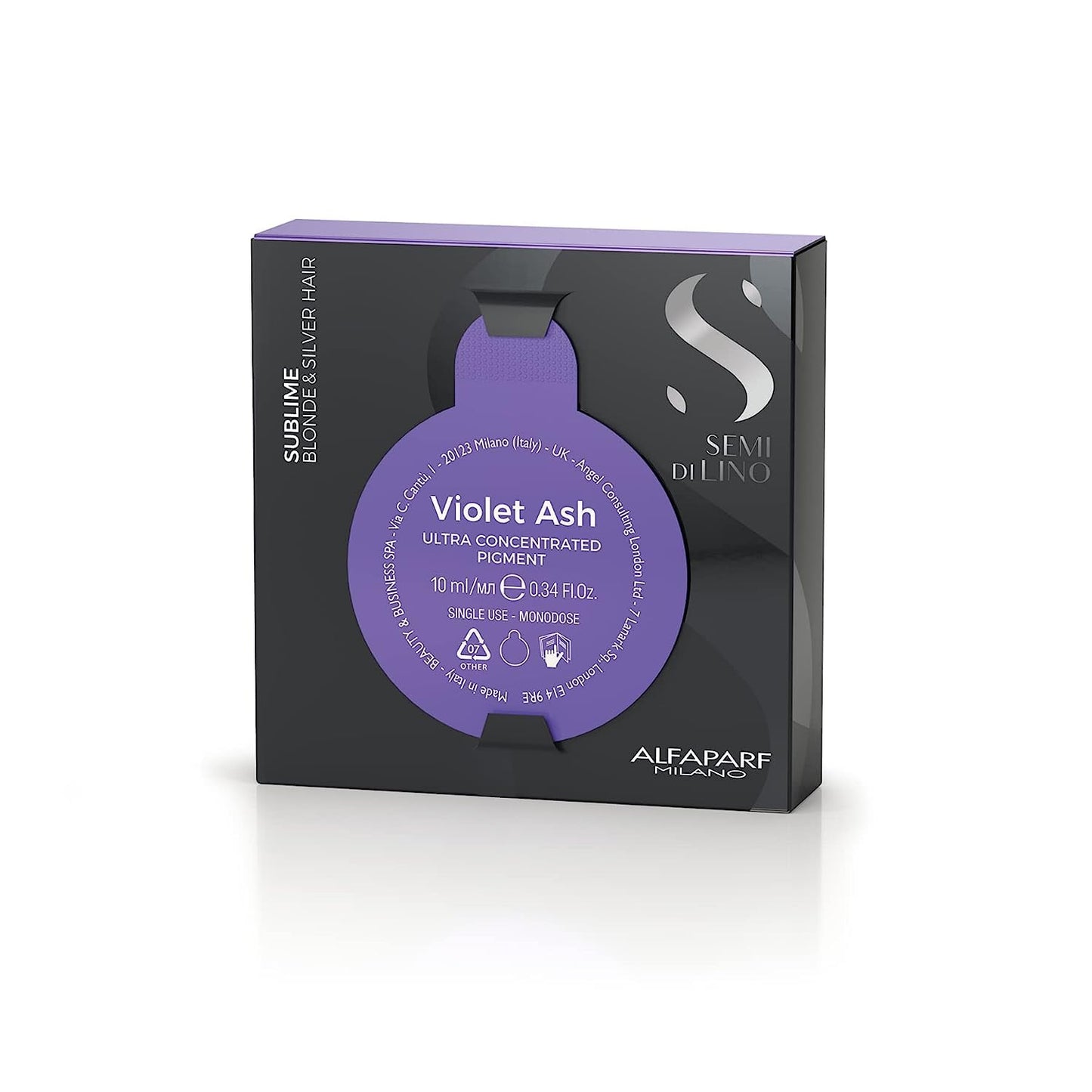 Alfaparf Milano Semi di Lino Sublime Pigments - Blonde Toner for Brassy Hair - Concentrated Toner that Revives Color while Protecting and Maintaining Gloss - Violet Ash .21 (1 Count)