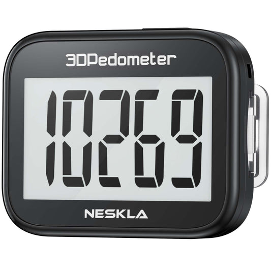 3D Pedometer for Walking, Simple Step Counter with Large Digital Display, Step Tracker with Removable Clip Lanyard, Accurately Track Steps for Men Women Kids Adults Seniors