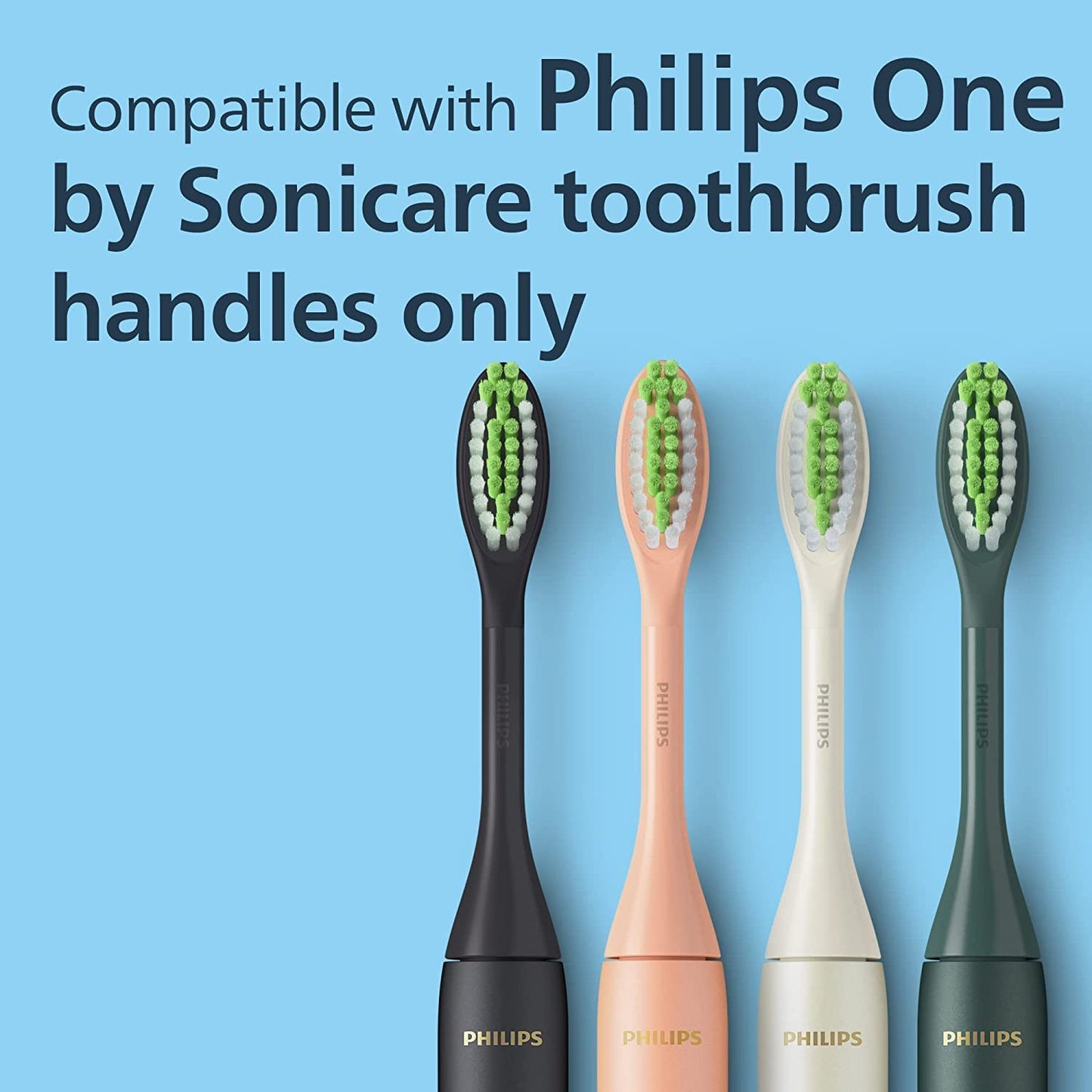 Philips One by Sonicare 2pk Brush Heads, Black BH1022/06