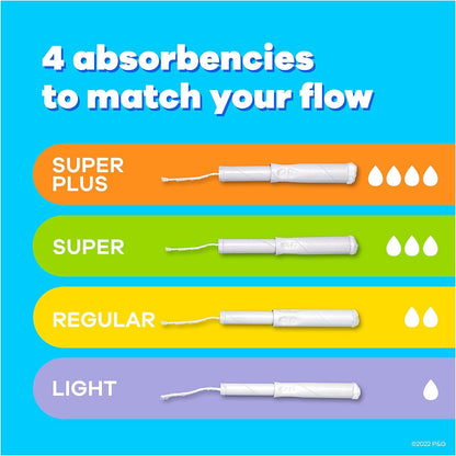 Tampax Tampons Regular Absorbency - 10 ct, Pack of 5