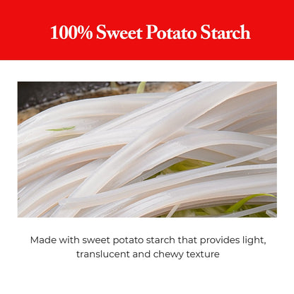 Wang Wide Glass Noodles - Korean Sweet Potato Glass Noodles for Japchae & Hot Pot - Sweet Potato Starch - Gluten Free, Vegan - Pack of 1 (10.58 oz)