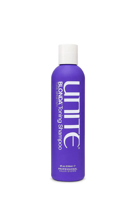 UNITE Hair – BLONDA Toning Purple Shampoo – Neutralizes Brassy & Yellow Tones in 60 Seconds – Brightens Blonde, Gray & Highlighted Hair – 8 Fl Oz