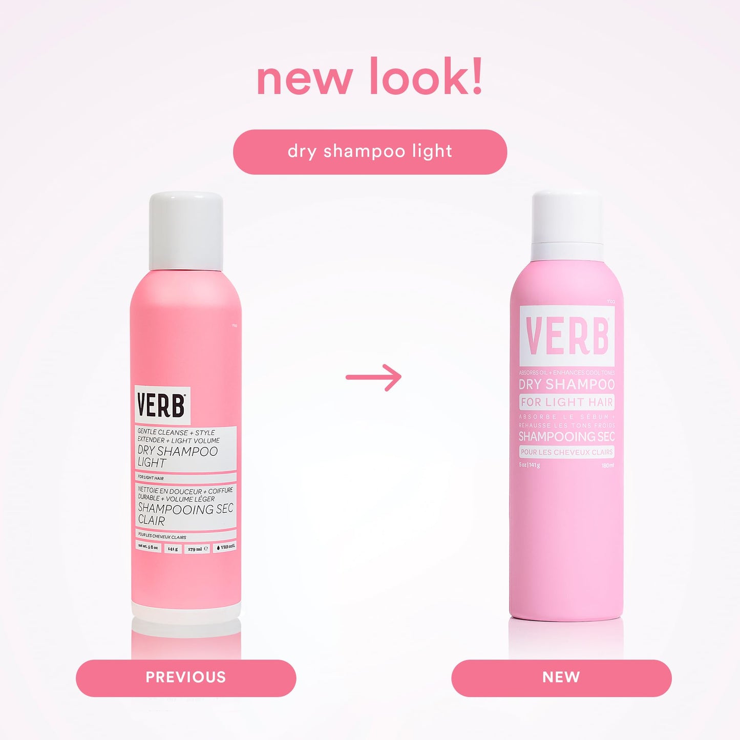 VERB Dry Shampoo Light - Refresh, Absorb Oils + Extends Styles - Refreshing Dry Shampoo Spray for Light Tones - Vegan, No Parabens or Harmful Sulfates