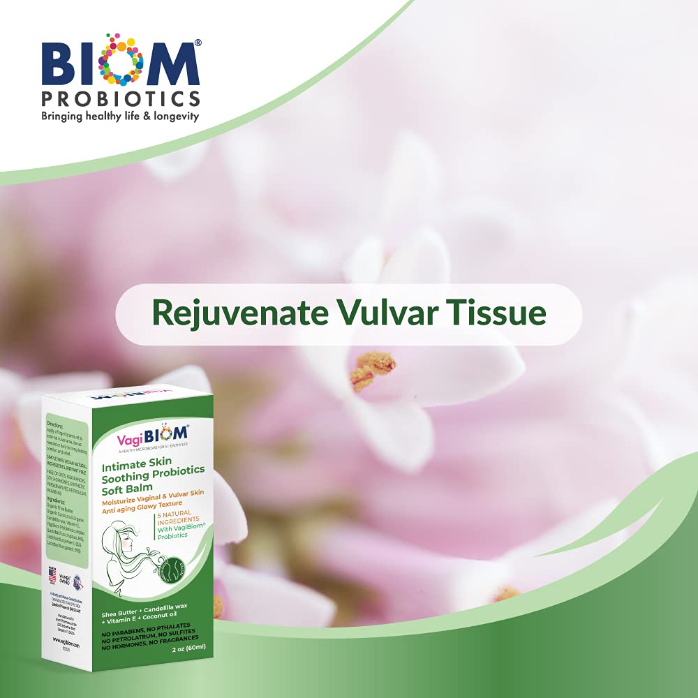 Intimate Skin Soothing Probiotics Soft Balm SheaButter with VagiBiom Lactobacillus crispatus for Skin Care. 100% NATURAL - NO VEGAN Maintain Optimal pH Relieves Feminine discomfort