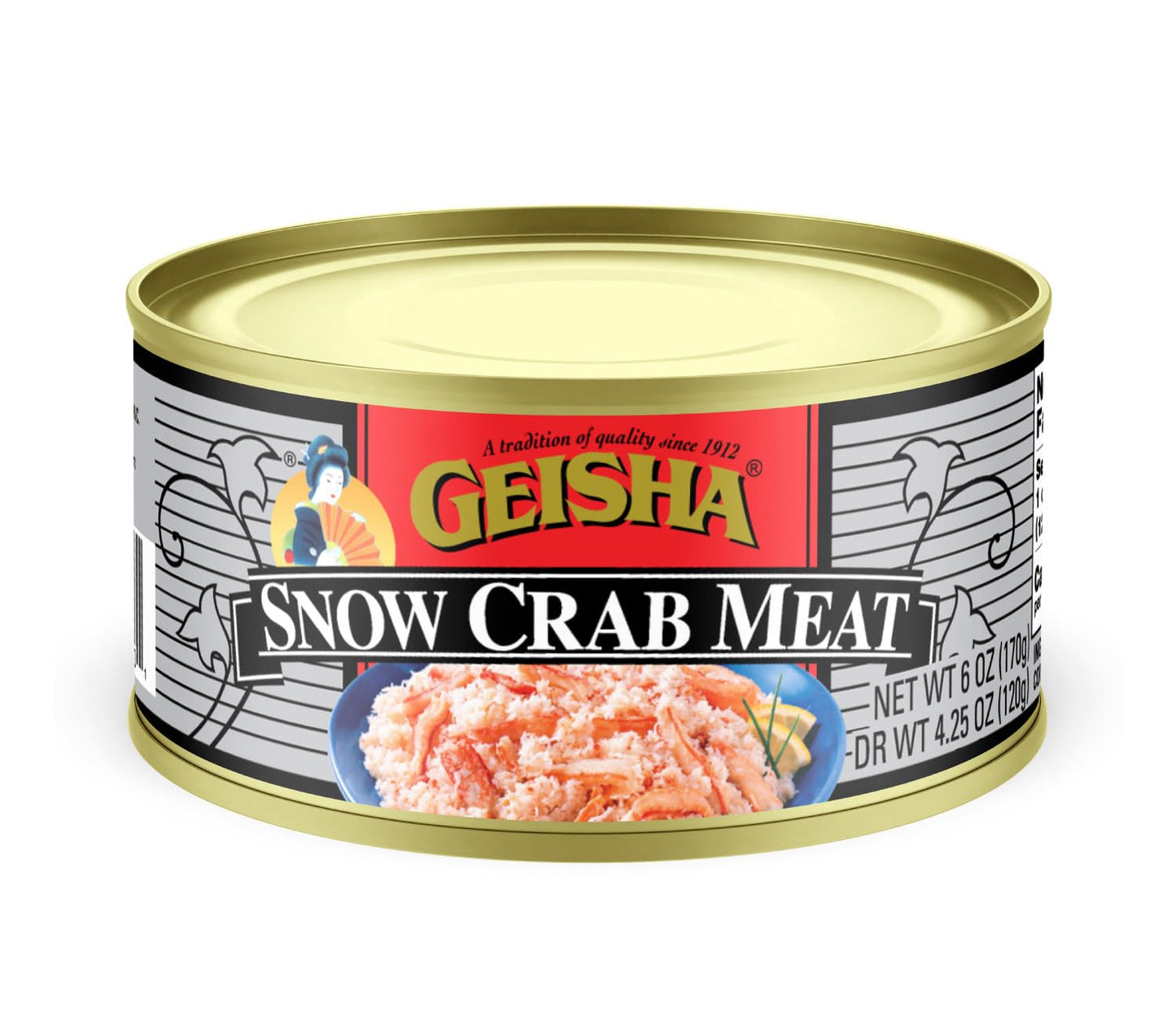 GEISHA Snow Crab Meat 6OZ. (Pack of 12), Snow Crab| Hand Packed － Good Source of Protein － Wild Caught －Product of Japan