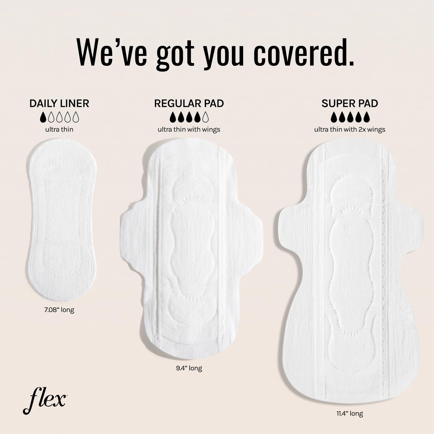Flex Daily Liners | Ultra Thin Daily Pantyliners | Comfortable Fragrance-Free Feminine Care | 7.08” Long, 10mL Absorbency | Unscented | (2-Pack, 100 Liners Total)
