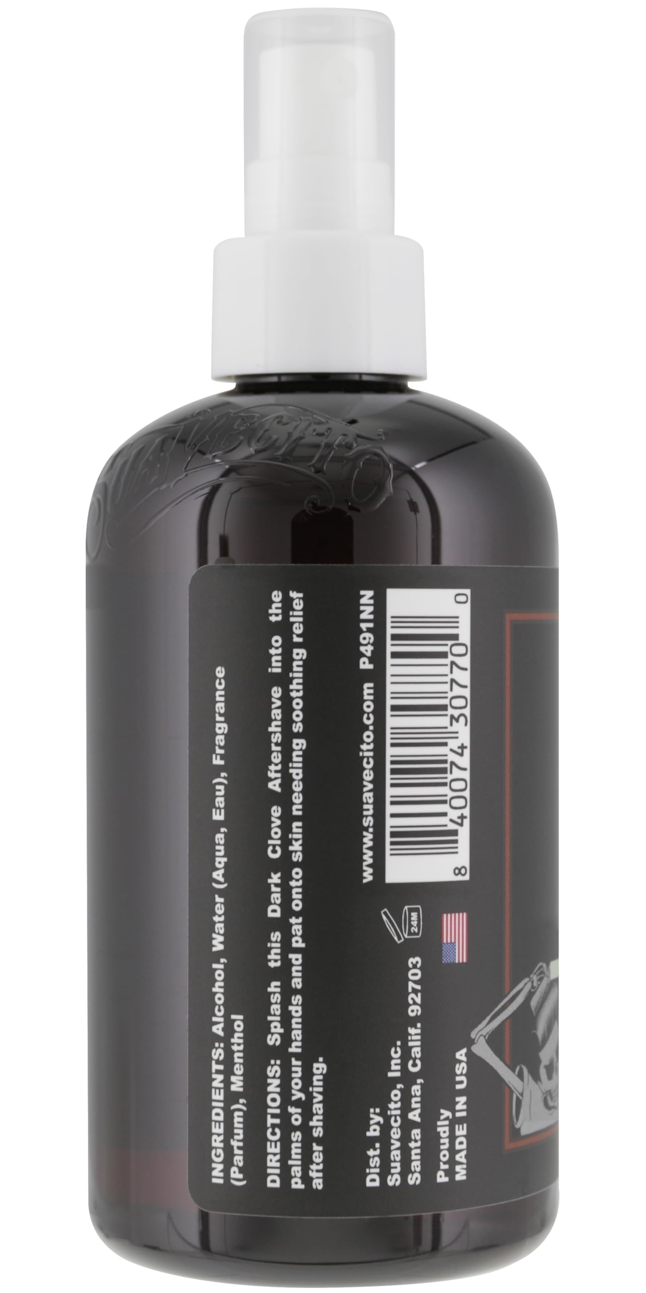 Suavecito Dark Clove Aftershave 8 oz. Pump Spray Bottle - Soothes and hydrates Skin, Prevents Irritation, Helps You Feel Refreshed & Revitalized - Subtle Masculine Fragrance Throughout The Day