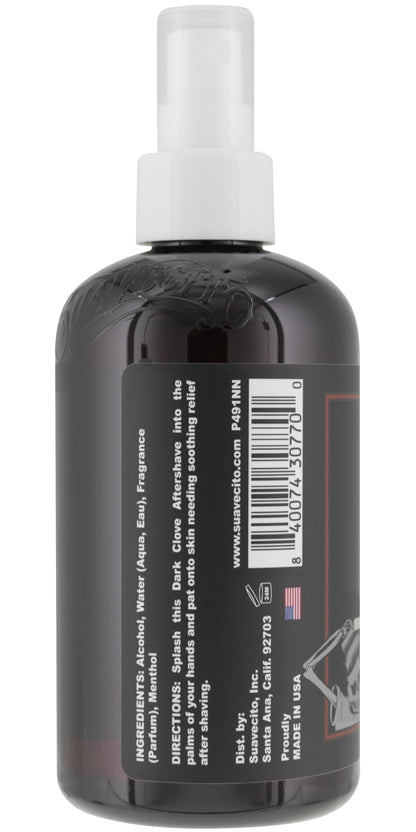 Suavecito Dark Clove Aftershave 8 oz. Pump Spray Bottle - Soothes and hydrates Skin, Prevents Irritation, Helps You Feel Refreshed & Revitalized - Subtle Masculine Fragrance Throughout The Day