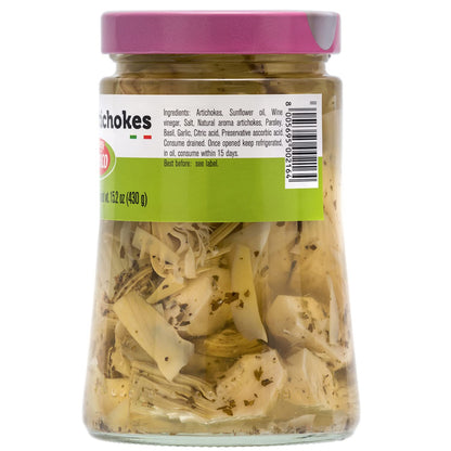 FRATELLI D'AMICO - Rustic Sliced Artichokes in Oil, Premium Quality, Chef Selected, Large Jar : 24.7oz (700 g), Antipasto, Non GMO Italian Premium Brand, Product of Italy