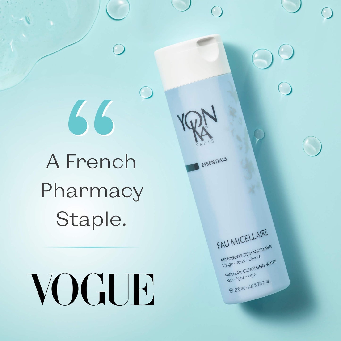 Yon-Ka Eau Micellaire Micellar Water and Cleansing Makeup Remover Gentle Face Wash with to Remove Impurities Hydrate Paraben-Free