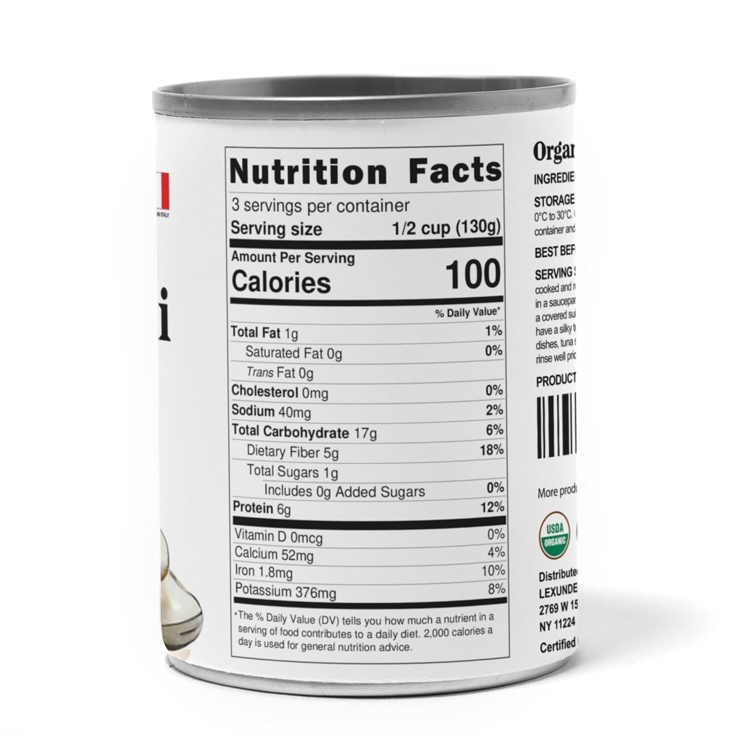 Food to Live Organic Italian Canned Cannellini Beans, 14 oz (Pack of 4) - Unsalted Non-GMO White Kidney Beans. Good Source of Fiber and Protein