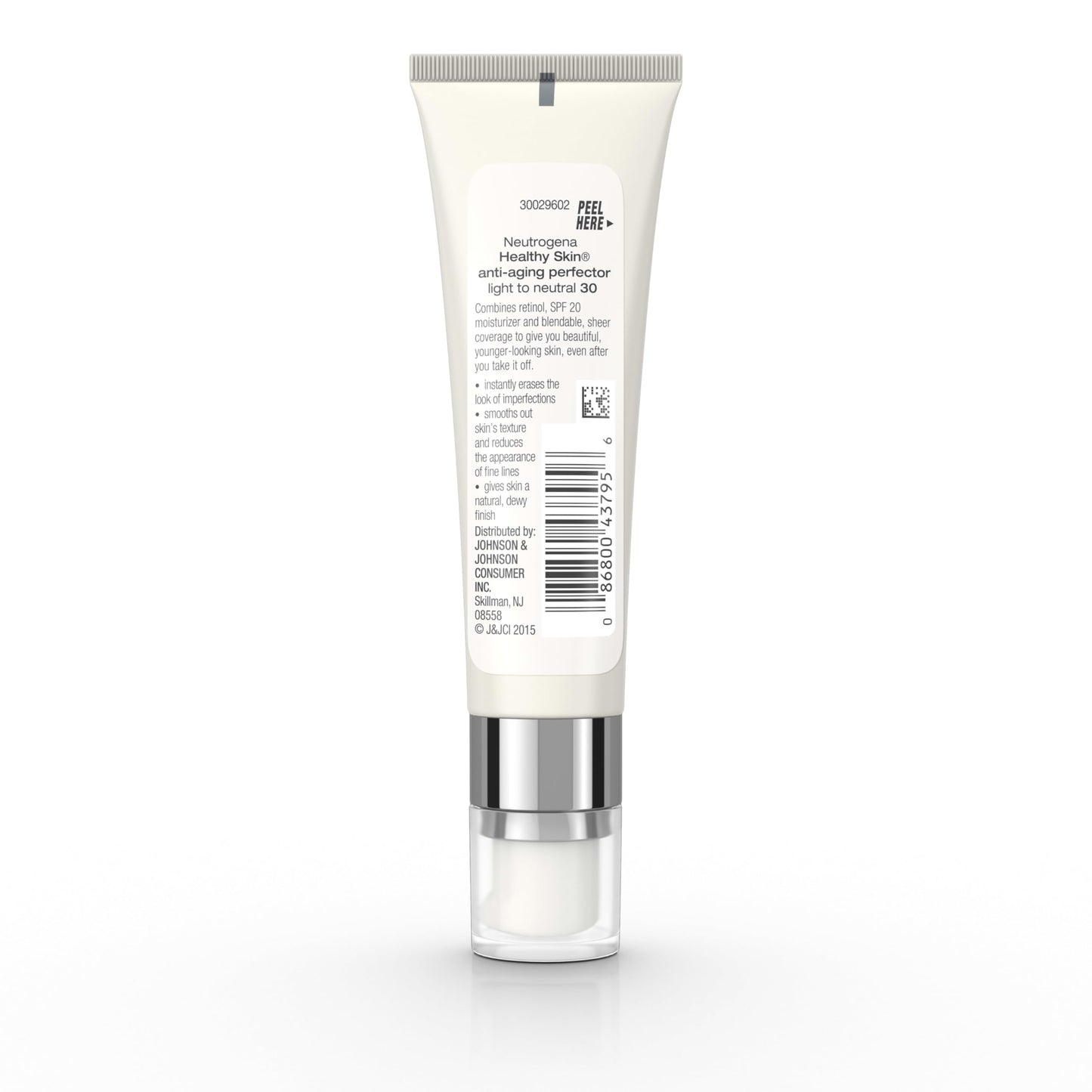 Neutrogena Retinol Treatment & Tinted Facial Moisturizer, Healthy Skin Anti-Aging Perfector, Broad Spectrum SPF 20 Sunscreen & Titanium Dioxide, Blendable Sheer Coverage, 30 Light to Neutral, 1 fl. Oz