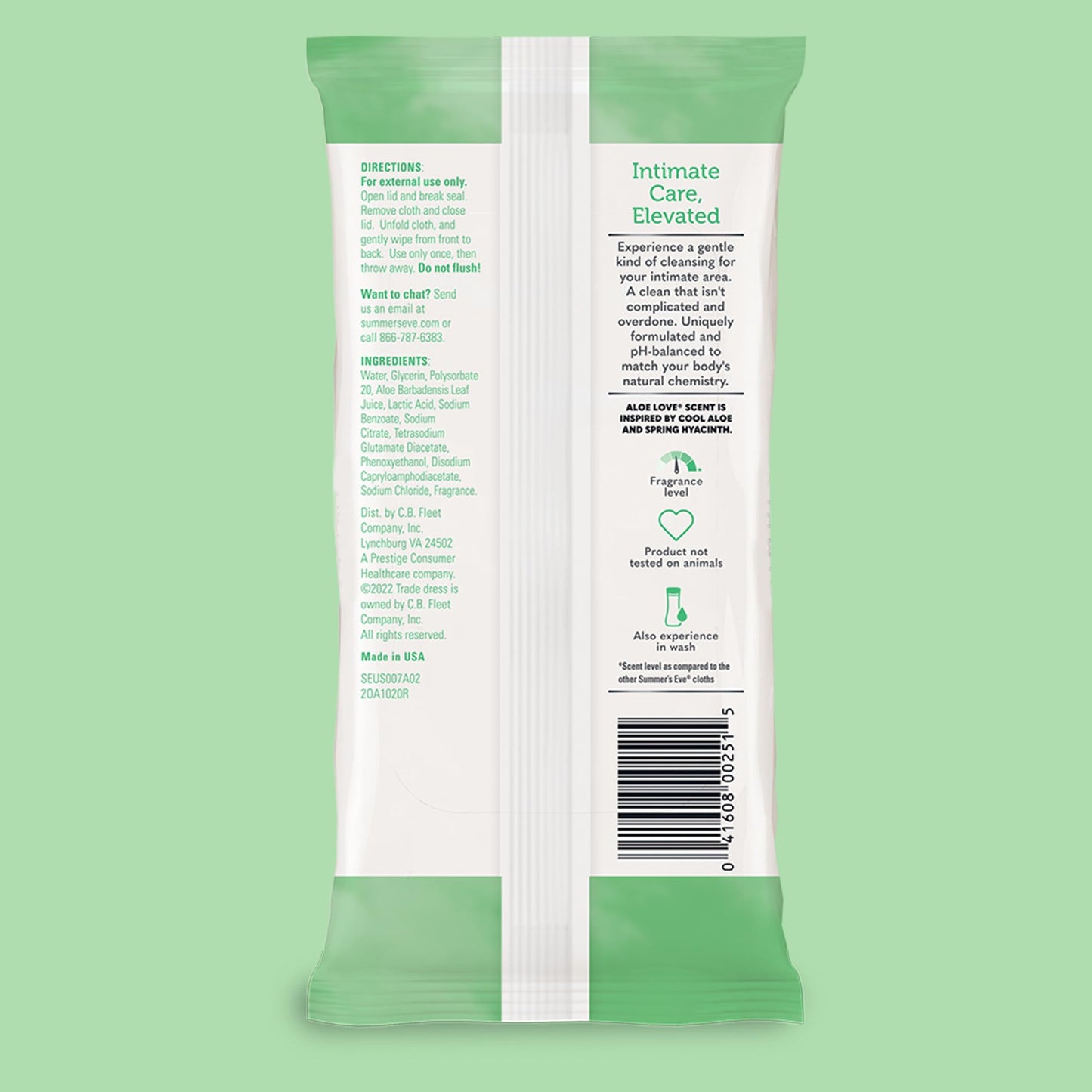 Summer's Eve Feminine Wipes, Aloe Love, Vaginal Wipes with Gentle pH-Balanced Micellar Water Formula, Feminine Care to Help Remove Vaginal Odor, Gynecologist Tested, 32 Wipes, 12 Pack