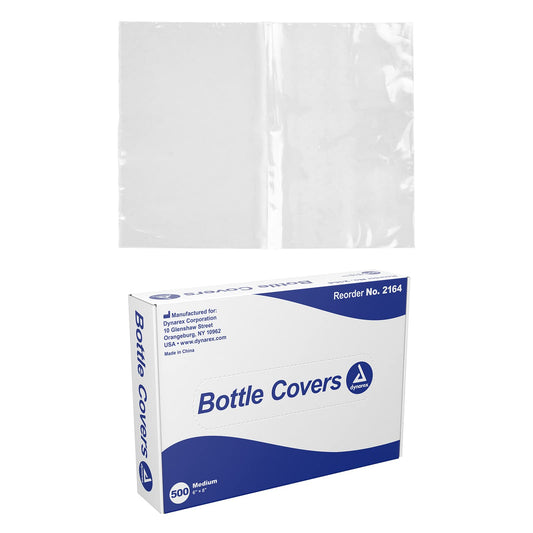 Dynarex Bottle Covers, Transparent Disposable Plastic Bags for Protecting Bottles, Non-Sterile & Latex-Free, Medium 6x8, 1 Box of 500 Bottle Covers (Packaging May Vary)