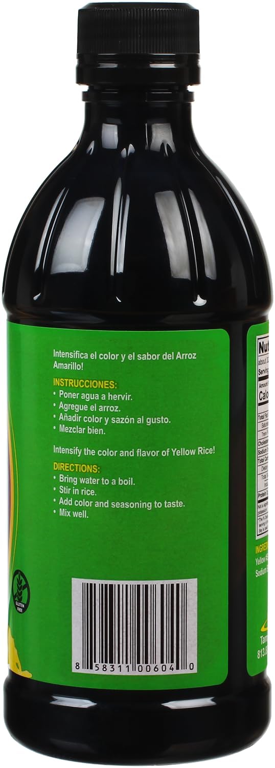 Marliss Yellow Rice Color, X-Large 16oz Bottle — Vibrant Amarillo for White Rice, Gluten-Free, Star-K Kosher, Made in USA — Adds Color Only, No Flavor Change