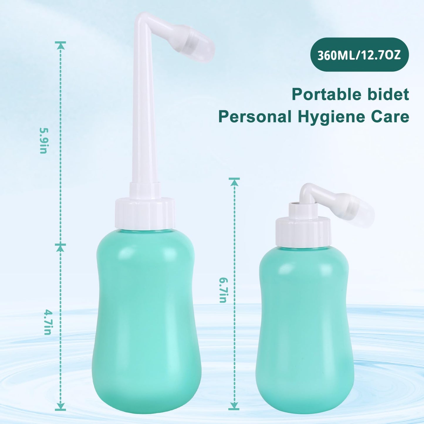 GOLDEN DEER Peri Bottle for Postpartum Care for Perineal Recovery and Cleansing After Birth 12.7 OZ Turquoise