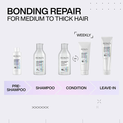 Redken Acidic Bonding Concentrate Shampoo For Damaged Hair Repair - Strengthens and Repairs Weak and Brittle Hair, Sulfate-Free, With Citric Acid