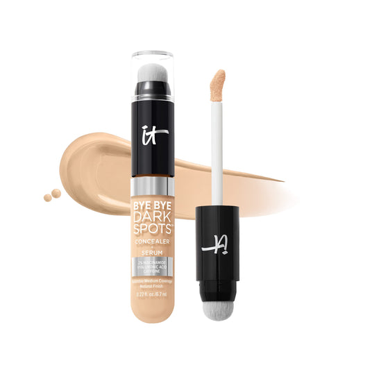 IT Cosmetics Bye Bye Dark Spots Concealer + Brightening Serum – 2% Niacinamide, Hyaluronic Acid & Caffeine - Medium Coverage, Natural Finish, All Skin Types - 0.22 fl oz