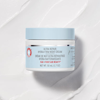 First Aid Beauty - Ultra Repair Hydra-Firm Night Cream, Hydrating Night Repair Skin Cream, Visibly Combat Signs of Aging, Deeply Rich & Buttery Texture, Alcohol Free, Sensitive Skin Safe, 1.7 oz
