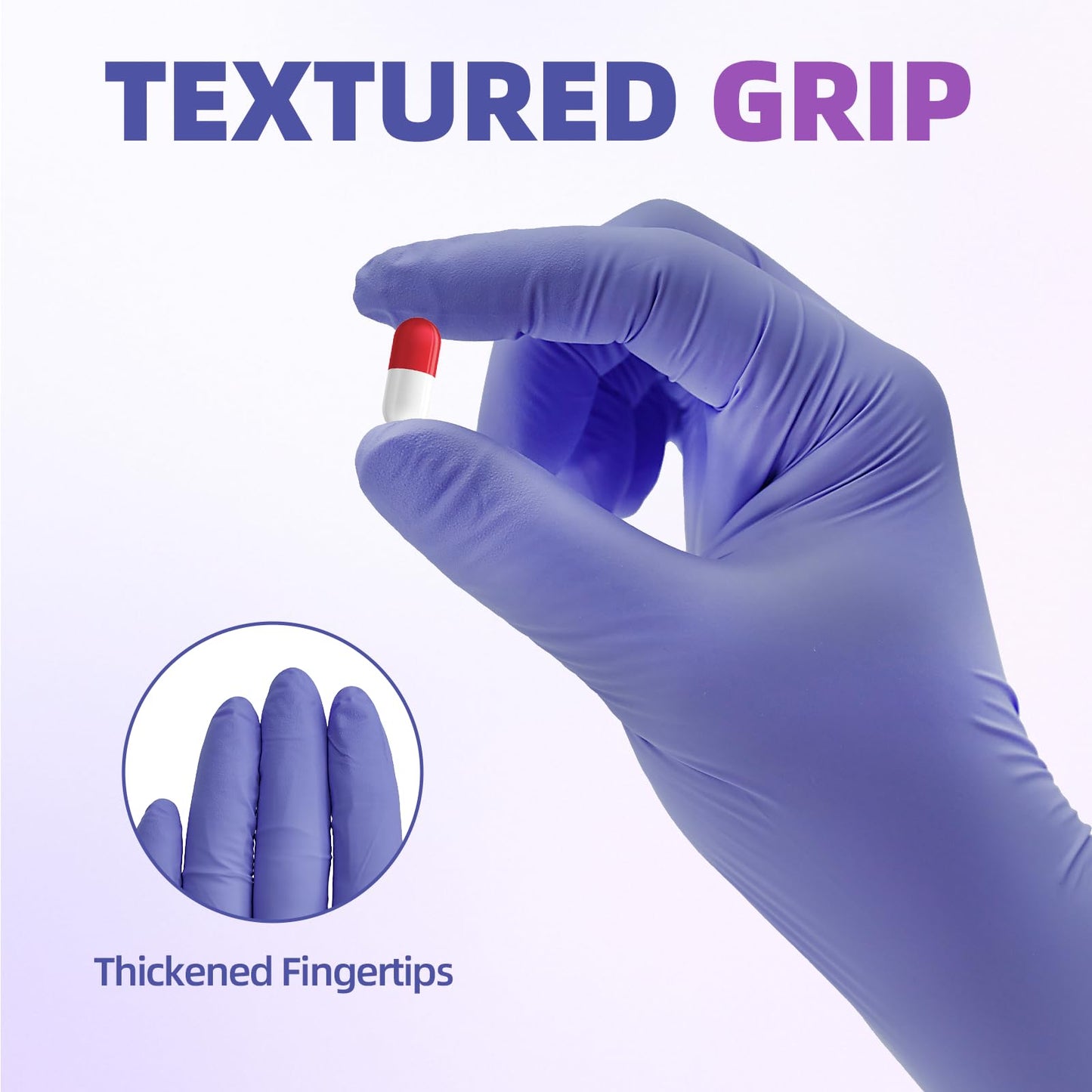 Basic Nitrile Exam Gloves, Medical Violet Blue Gloves Disposable Latex Free Powder-Free For Exam, Food Prep Cleaning, Large Case Of 1000, L, NGPF1036