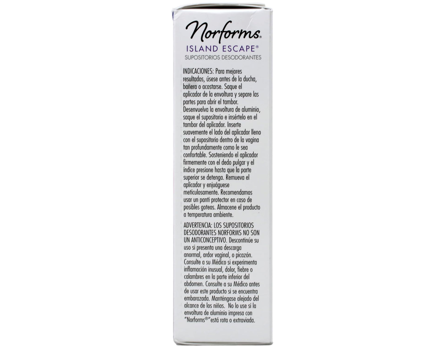 Norforms Feminine Deodorant Suppositories, Long Lasting Odor Control, Island Escape Scent, 12 Count (Pack of 3)