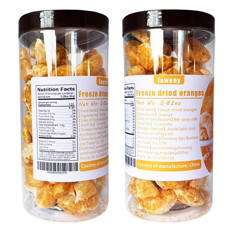 Freeze dried oranges 3.17oz 90g/Oranges lyophilisées， dried tangerines, crispy dried fruits, fruit snacks