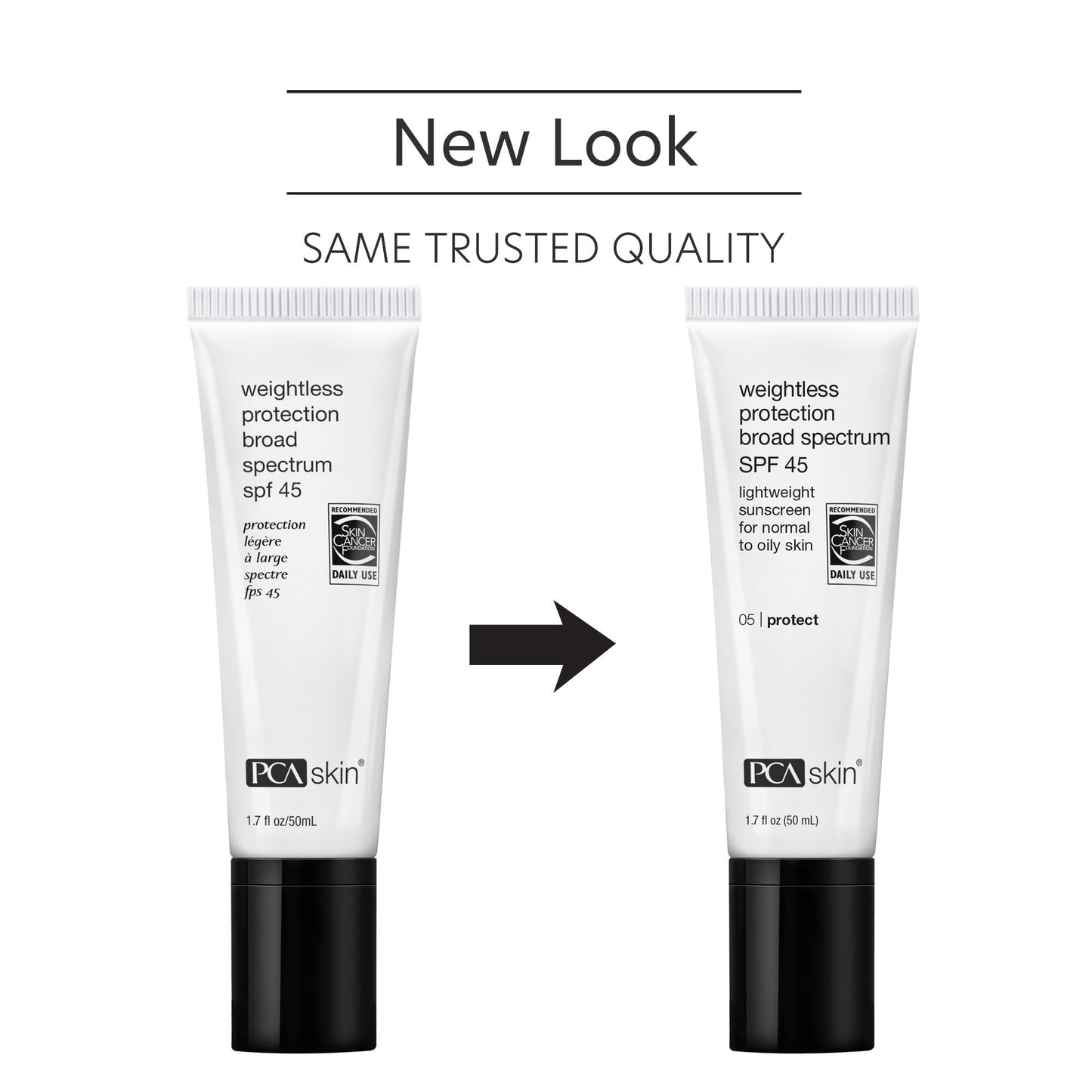 PCA SKIN Weightless Protection Broad Spectrum SPF 45 - Oil-Free Hydrating Face Sunscreen with 8.4% Zinc Oxide for Acne-Prone/All Skin Types (1.7 fl oz)