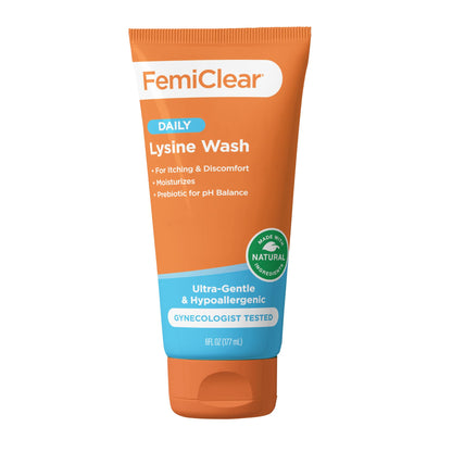 FemiClear® Ultra-Gentle Feminine Wash – Made with Lysine & Lemon Balm for Feminine Hygiene, Essentials for Vaginal Health (6FL oz)