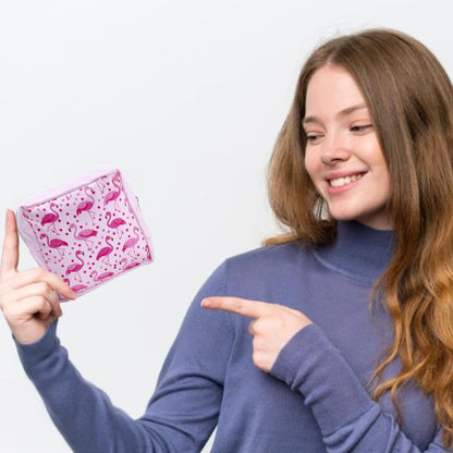 2Pcs 2 Styles Pink Period Bag Flamingo Sanitary Pad Bag Cute Pink Flamingo Print Sanitary Napkin Pouch Portable Waterproof Feminine Product Travel Storage Organizer for Women Daily Use