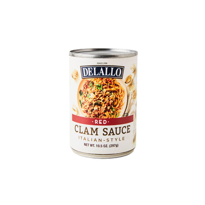 DeLallo Italian Red Clam Sauce, 10.5 Ounce Can, 12 Pack, Made with Fresh Sea Clams, Dairy Free
