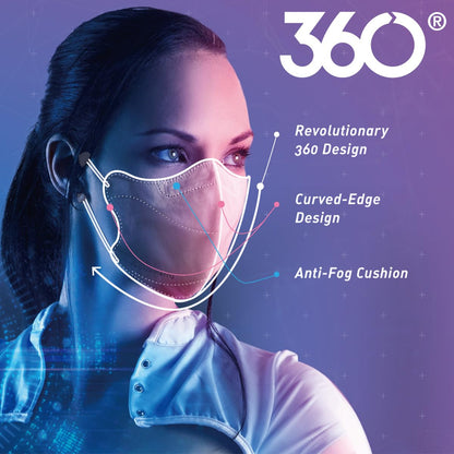 Cranberry Q2863K 360 Earloop Face Mask Level 3, Black, Regular (Pack of 40)