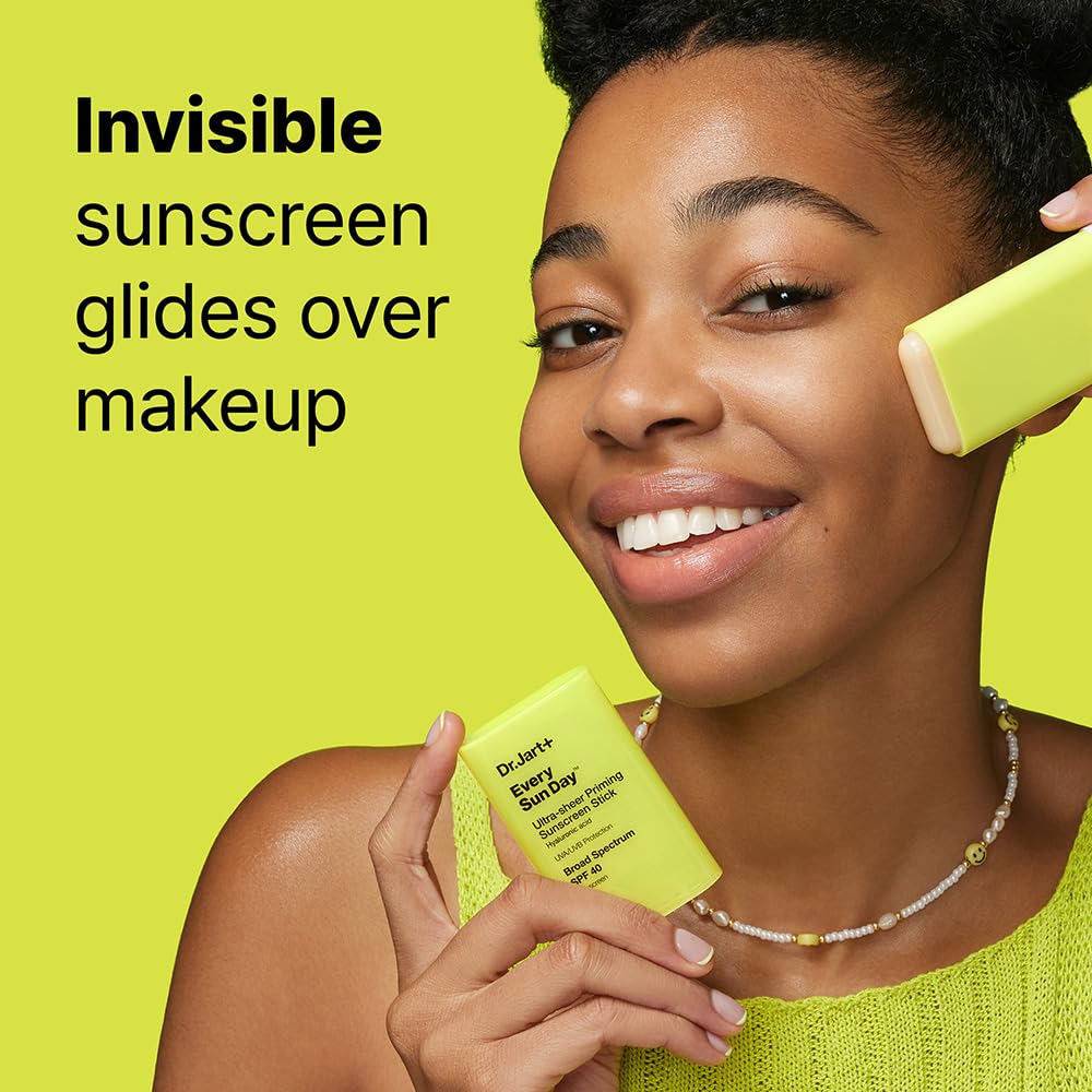 Dr.Jart+ Every Sun Day Invisible Korean Priming Sunscreen Stick SPF 40 with Hyaluronic Acid | Glides Over Makeup | Korean Skincare | Travel Size, 0.67 Ounce