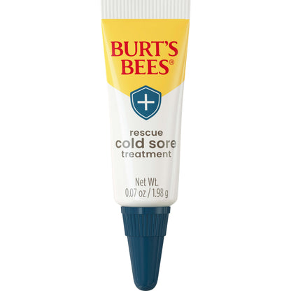 Burt's Bees Cold Sore Treatment, with Rhubarb and Sage Complex, Natural Origin Skin Care, 1 Tube, 0.07 oz.