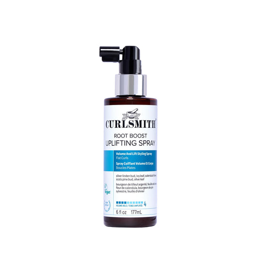 CURLSMITH Root Boost Uplifting Spray - Root lifting Spray for Curly Hair, Lightweight Curl Volumizer, For all Curl Types, For Flat Dull Curls, Vegan & Cruelty Free (6 oz)