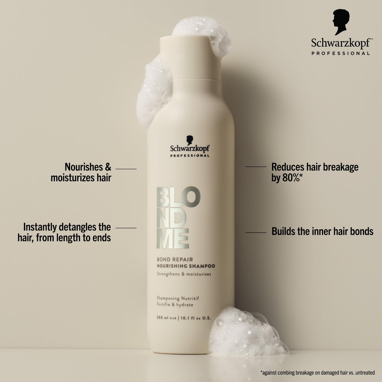 BlondMe Bond Repair Nourishing Shampoo for Blonde Hair| Adds Moisture and Softness | Strengthens, Repairs, & Prevents Breakage |For Blonde, Lightened, & Grey Hair
