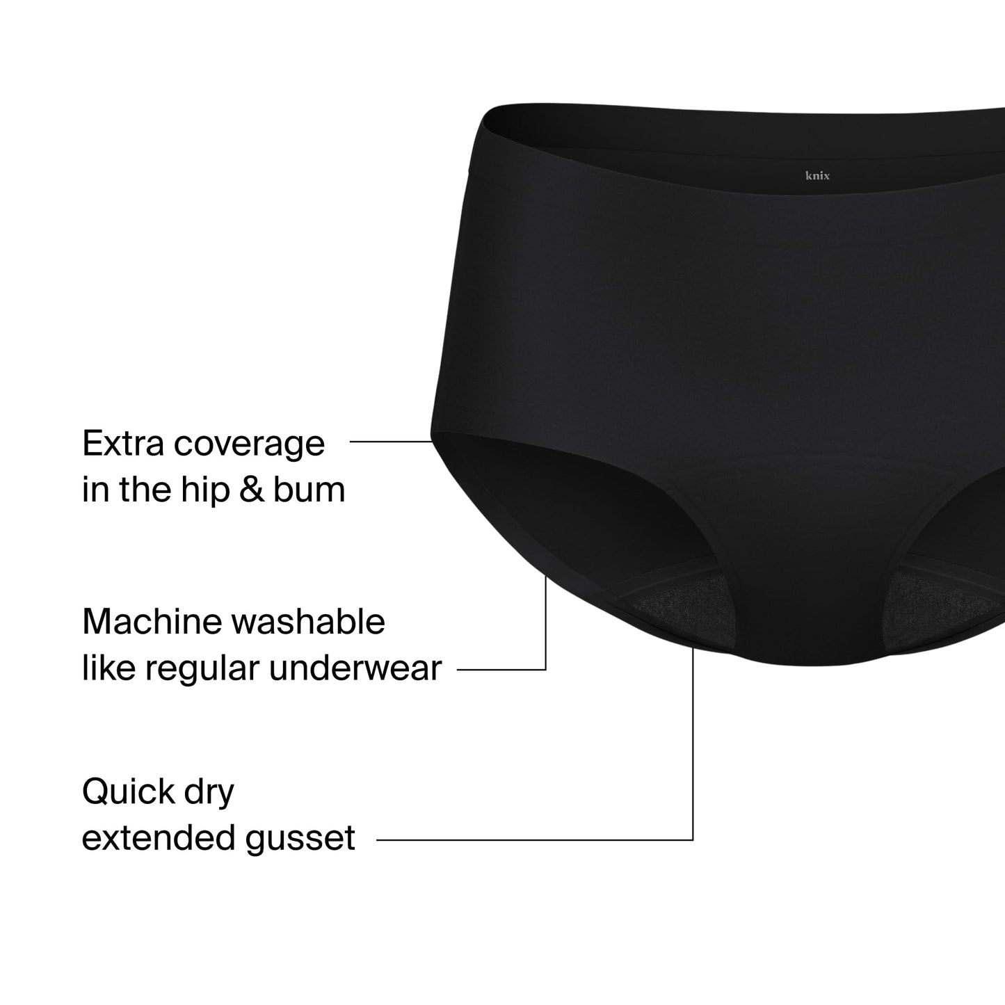 KNIX Women Leakproof Period Underwear Boyshort – Heavy Flow Protection, Absorbs 4–7 Super Tampons