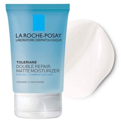 La Roche-Posay Toleriane Double Repair Matte Face Moisturizer, Daily Moisturizer For Oily Skin With Ceramide And Niacinamide For All Skin Tones, Oil Free, Non-Comedogenic, Available with SPF 30