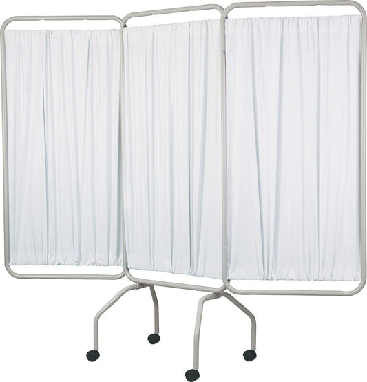 Medline 3-Panel Flame Retardant Vinyl Privacy Screens, Lightweight, Aluminum Contruction, Folds Easy for Storage