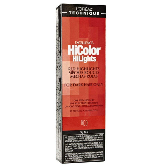 L'OREAL TECHNIQUE HiColor Red HiLights - Permanent Hair Color for Dark Hair, Intense Red Highlights, No Pre-Lightening Required, Rich, No-Drip Crème, Quick Processing Time