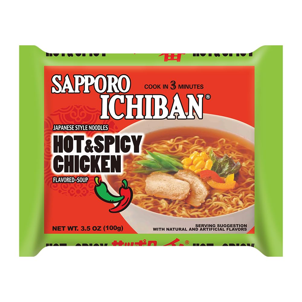 Ramen Noodles, Hot & Spicy Chicken Flavor, No. 1 Tasting Japanese Instant Noodles (3.5 Oz. x 24 packs) | 24 Pack Case