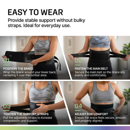 Modvel Back Brace for Lower Back Pain Women and Men – Lumbar Support Belt for Sciatica, Herniated Disc, Muscle Strain – Adjustable Breathable Work Brace with 6 Stays – Support for Posture – Size S