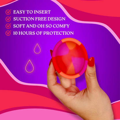 Menstrual Disc - Premium Medical Grade Silicone Design - Soft & Ultra Comfortable Period Disc - No Leaks - Up to 12 Hours Protection- Great Menstrual Cup Alternative (Rose Rage, A)