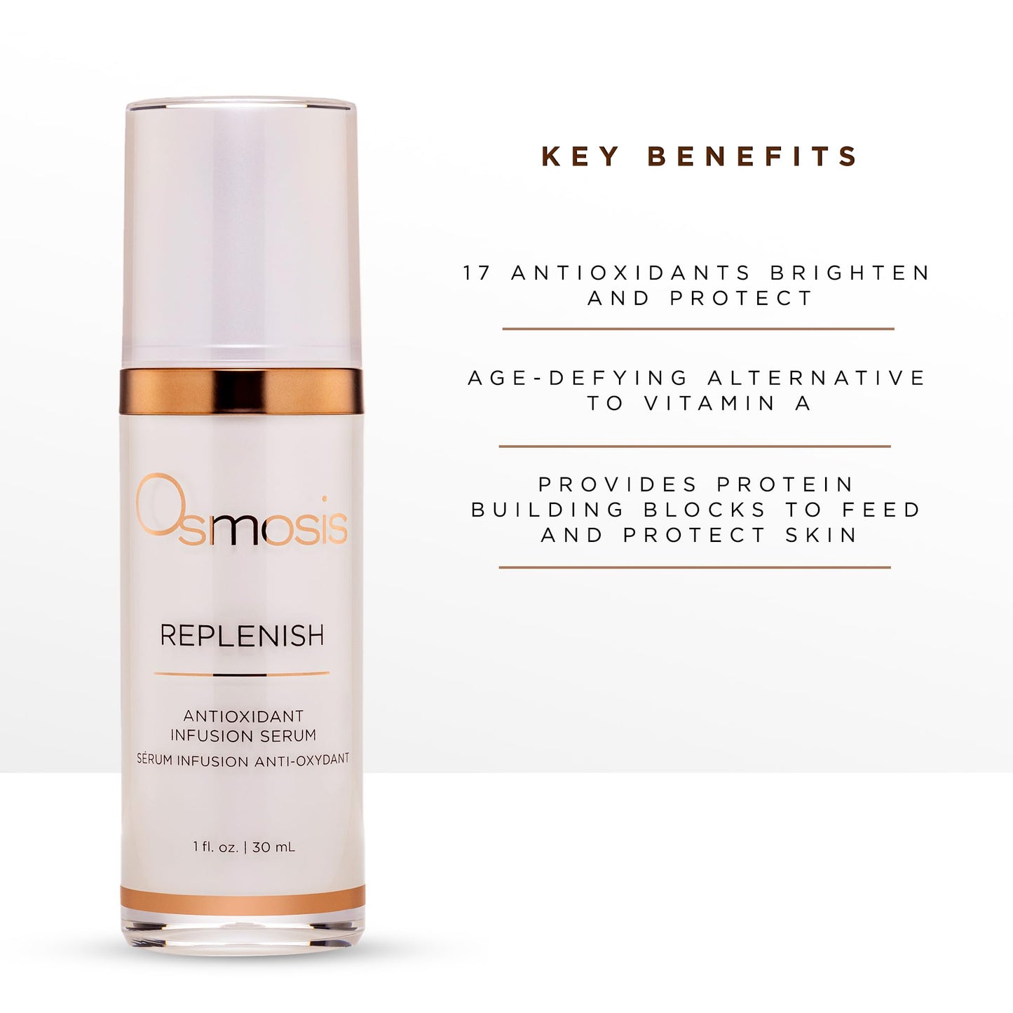 Osmosis REPLENISH Antioxidant Serum, Hydrates & Soothes Skin with Green Tea and Botanical Extracts, 1 Fl Oz