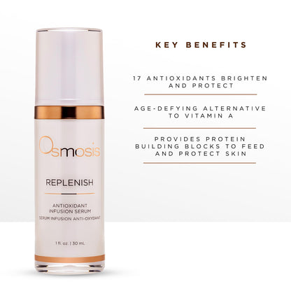 Osmosis REPLENISH Antioxidant Serum, Hydrates & Soothes Skin with Green Tea and Botanical Extracts, 1 Fl Oz