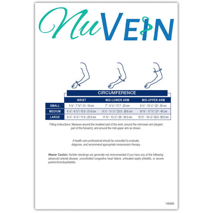 NuVein 15-20 mmHg Compression Lymphedema Arm Sleeve, Medical Support for Post Surgical Swelling Recovery, Beige, Small