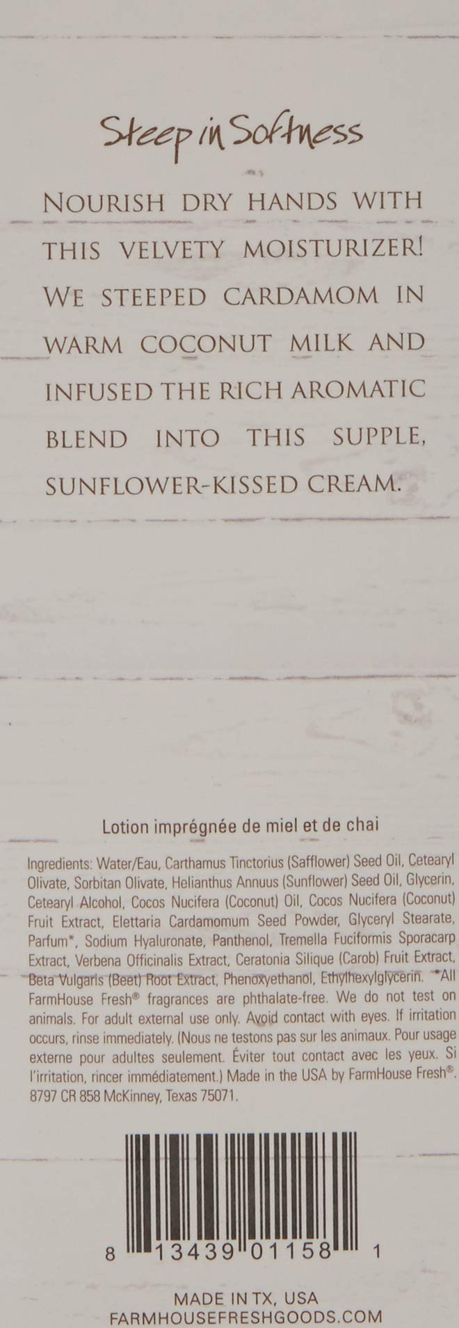 FarmHouse Fresh Honey-Chai Steeped Milk Lotion, 2.4 Fl Oz