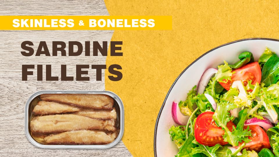 Season Sardines in Tomato Sauce - Skinless & Boneless, Wild Caught, 22g of Protein, Keto Snacks, More Omega 3's Than Tuna, Kosher, High in Calcium, Canned Sardines - 4.37 Oz Tins, 12-Pack