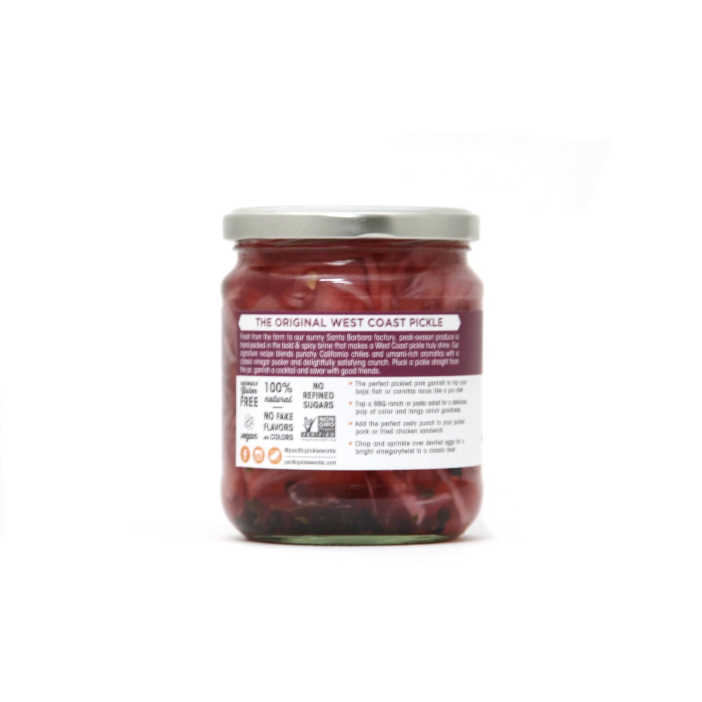 Pacific Pickle Works, Pickled in Pink - Pickled Sliced Red Onions, 16 Fl Oz (Pack of 2)