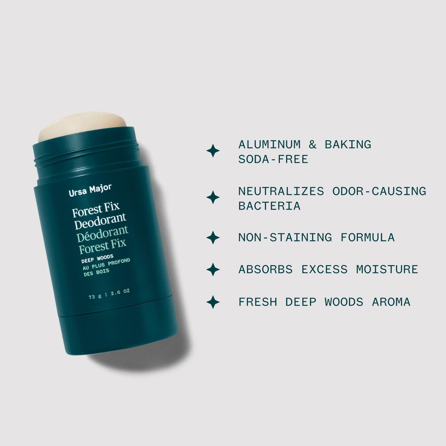 Ursa Major Natural Deodorant - Forest Fix | Aluminum-Free, Non-staining and Cruelty-Free | 2.6 ounces